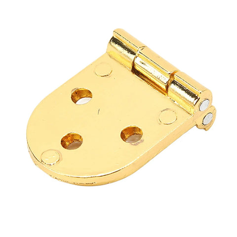 Set Of Four 180 Degree Flap Hinge 0.09 Inch Thick Zinc Alloy Heavy Duty Folding Flip Top Hinge in bright gold with four screw holes
