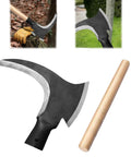 Double Scythe For Weeding And Outdoor Mowing High Manganese Steel Blade 2.8Mm Thick Durable Grass Sickle With Wooden Handle