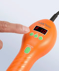 Finger adjusting temperature on Portable Hot Air Rework Station For SMD Desoldering, Digital Heat Gun With Nozzles, 100-500C Temperature Range
