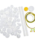 75 Type Plastic Crown Gear Set for DIY projects including gears, belts, and components for science experiments, perfect for gearheads.
