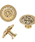 12 Pack Vintage Floral Drawer Knobs Set With Zinc Alloy Cabinet Pulls And Handles, top view showing flower design