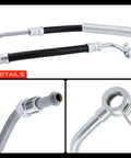 Close-up of Leak Free Power Steering Pressure Hose Line Assembly For Toyota Sienna 2004 2005 2006 V6 3.3L FWD with metal fittings