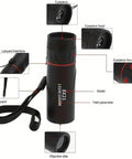 8X Magnification Monocular Telescope For Hiking Bird Watching Stargazing And Outdoor Adventures Ultra Portable One Tube Design Delivers Crisp Clarity With Multi Coated Optics Lightweight Pocket Scope For Real Outdoor Explorers, black with lanyard