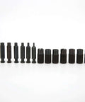 Set of nozzles from Hand Held Power Punch Kit With Stainless Steel Hole Punch Pliers And 16 Piece Tool Set for metal drilling.