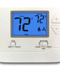No Frills Digital Thermostat For Home With Large LCD Display Simple Manual Temperature Control For Single Stage Heat And 1 Cool Works With Electric Or Gas Oil Systems White Non Programmable