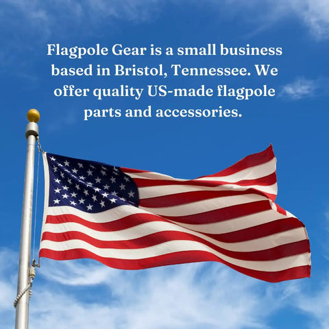 Beaded Retainer Ring For Internal Halyard Flag Pole System Keeps Flag Close To Pole On 2 Inch Diameter Poles Stainless Steel Cable Made In USA Silver Gray Finish Durable Flag Hardware securing American flag to pole.