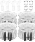 Cabinet Wheels Replacement Swivel Caster with Brake for Furniture, clear plastic casters with screws and hex nuts.