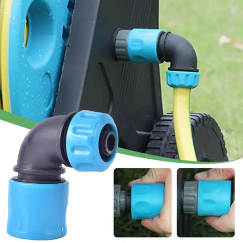 Grab And Go Garden Water Connector Set One Half Inch Quick Connect Faucet Elbow Fittings For Hoses And Irrigation Leakproof Easy Snap On Built Tough For Lawn Care 3 Pack, blue 1/2 inch hose elbow