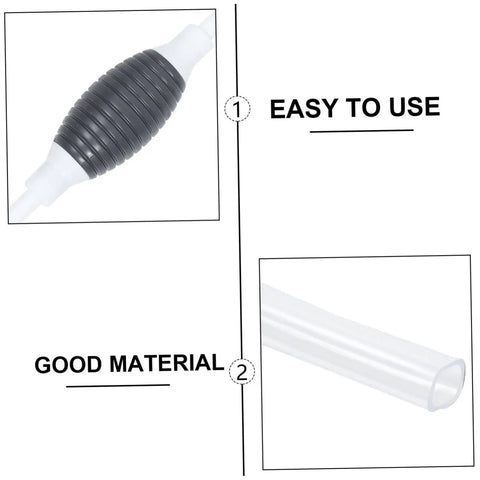 Manual Transfer Pump With Hose For Oil Water And Liquids High Suction Hand Siphon Pump For Gasoline And Liquid Transfer Ideal For Paraffin And Aquarium Water Changes black rubber bulb and clear hose