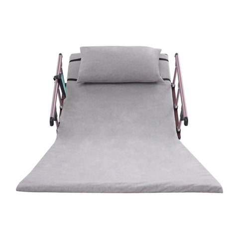 Heavy Duty Electric Bed Backrest With Remote, 661 Pounds Capacity Adjustable Lifting Support Seat with grey fabric and pillow.