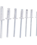 180Pcs Blind Rivet Flange Aluminum Alloy Assortment Kit With Six Size Rivets For Soft Materials