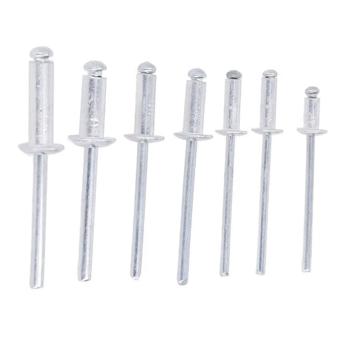180Pcs Blind Rivet Flange Aluminum Alloy Assortment Kit With Six Size Rivets For Soft Materials