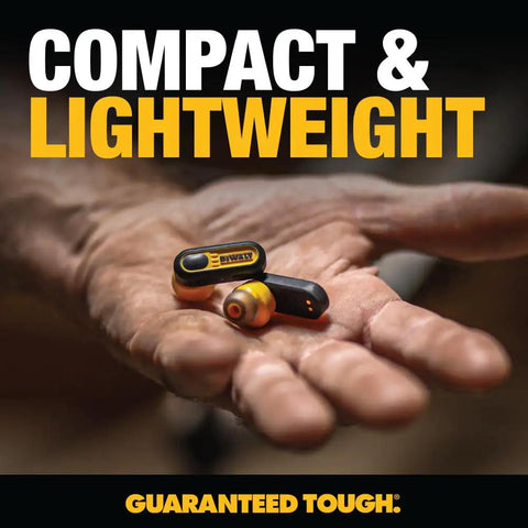 Person holding Heavy Duty True Wireless Ear Buds With Type C Charging Case, Bluetooth Headphones For iPhone, in yellow.