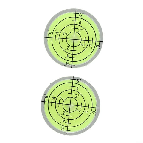 Bubble Level, High Precision for Professional Measuring with two circular, translucent green vials marked for degree measurements.