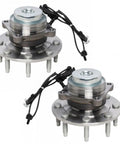 Premium Front Wheel Bearing And Hub Assembly Pair For 2018 To 2021 Chevy Express 2500 Gmc Savana, featuring dual assemblies with wires and bolts.