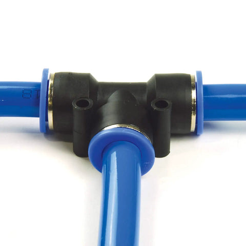 All-In-One 1/2-Inch OD And 3/8-Inch ID Nylon Air Tubing 100-Foot Push To Connect Piping Kit With Tube Cutter, Outlet Blocks, Manifold, Ball Valves, And 1/4-Inch NP Fittings For DIY Pneumatic System
