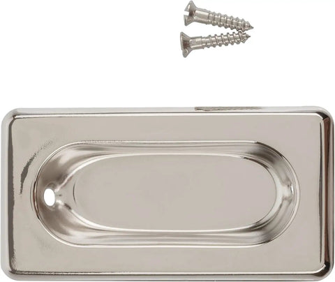 Nickel Recessed Sash Window Lift With Beveled Edge For Vertical Sliding Windows Stamped Brass Pull Pack Of 10 with screws