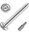 #14 X 2 Inch Stainless Steel Button Head Torx Sheet Metal Screws 304 Grade, T27 security bit for tamper-proof fastening.