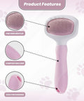 Small Slicker Brush For Dogs And Cats, Skin Friendly Deshedding Tool For Healthy Coats, Gentle Undercoat Groomer For Short And Long Haired Pets, Durable Stainless Pins, Perfect For Sensitive Pups. Pink small slicker brush with fine wire bristles and grip.