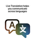 Live Translation with speech bubbles showing letters A and Chinese character for seamless communication across languages.