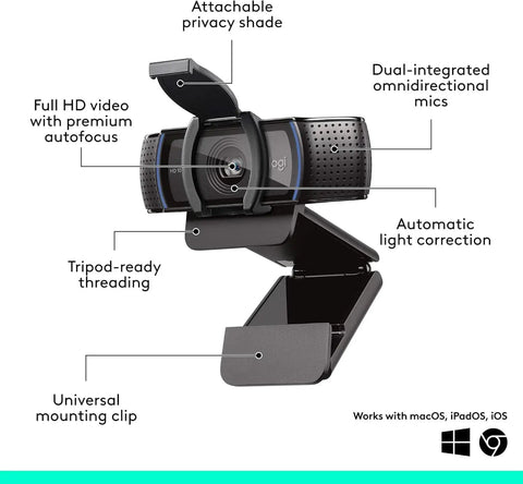 Super Crisp 1080p HD Webcam With Dual Built In Mics And A Smooth 78 Degree Field Solid Pick For Seamless Zoom Calls And Microsoft Teams setup.
