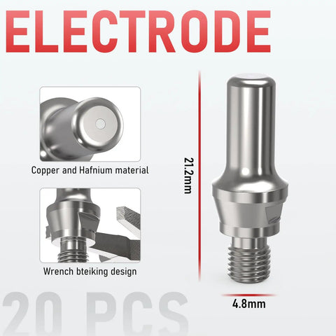 45 Pc IPT40 Plasma Cutter Torch Consumables Kit Includes 20 Electrodes, 20 Nozzles 0.035, 2 Brackets, showing copper electrode