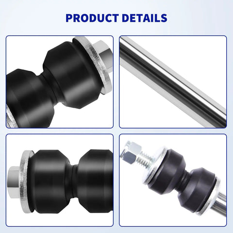 Front Sway Bar End Link Replacement for Chevy Silverado 1500 2500 Tahoe Suburban Avalanche GMC Sierra Yukon XL Cadillac Escalade H2 Durable Front Stabilizer Link Kit with 2 Pieces for a Smoother Safer Ride, black metal