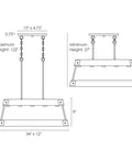 Dimensions of Rustic Modern Farmhouse Kitchen Island Light With Wood Panel Rectangular Frame 34 Inch Five Light Oil Rubbed Bronze Finish