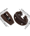 10 Piece Drawer Slides Set With Roller Guides In Durable PP Material, brown slide parts with measurements visible