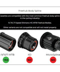 Freehub body spline compatibility for 8 Speed Compact Multi Shift Cycling Groupset Kit With Rear Derailleur Shifters 11 To 42T Cassette 116 Link Chain Shift Housing For Mountain Bike Drivetrain Upgrade Ride Ready.