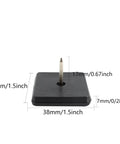 Side view of Twelve Pack Nail On Furniture Glides For Wooden Furniture Square Teflon Sliders Pads With Metal Pin PTFE Floor Protectors