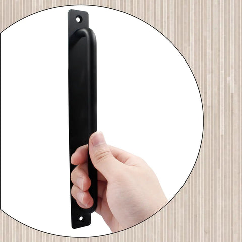 Bulletproof Barn Door Handle Pulls 9.6 Inch Matte Black Aluminum Alloy Sliding Door Hardware Rustproof Corner Grip for modern use.