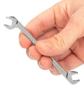 Quarter Inch Angle Head Open End Wrench With 30 60 Degree Angled Head Built For Unmatched Access In Confined Or Tight Spots Slim Beam For Clear Line Of Sight Made In USA Model WAE83006 held in hand
