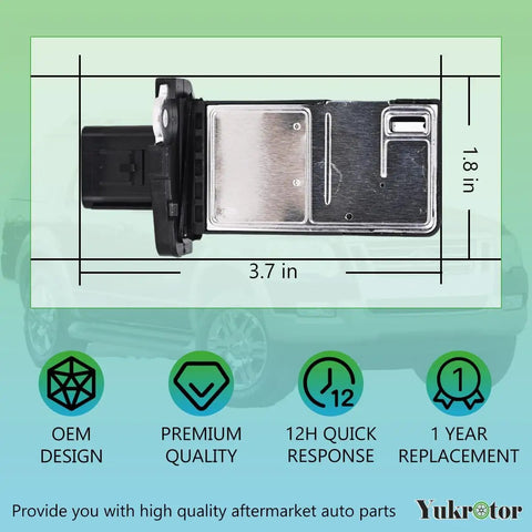 Plug And Play Mass Air Flow Sensor MAF For Ford 2004 2010 F Series F 150 F 250 Super Duty E Series Escape Expedition Explorer Mustang Lincoln Mercury Replaces OE 3L3Z12B579BA 3L3A12B579BA shown with measurements