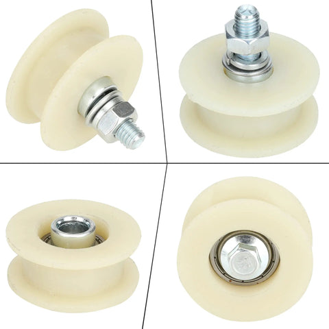 Beefed Up Chain Tensioner And Arch Idler Kit roller guide details for motorized bicycles, showing bolt and bearing assembly.