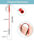 Flexible Spoon Back Probe Kit dimensions showing silicone back probe pins for 4mm banana plug leads, red and black colors.