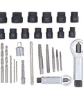 28-Piece Heavy Duty Drill Screw Extractor Kit for Bust Out Stripped Broken Rusted Bolts And Screws, Rustproof Removal Tool Set For Electric Drills And Ratchets Perfect For Any Home DIY Repair Or Auto Fix Job, Cr-Mo bits