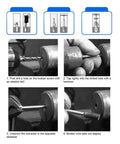 Heavy Duty Adjustable Tap Twister Wrench Set For Broken Bolt Removal, Tough Carbon Steel Screw Extractor Kit Fixing Damaged Screws And Rusted Faucets With 3-19mm Range And Long Handle Leverage Power, drill and extract broken screw steps