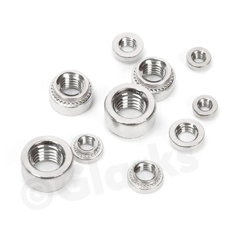 Drop Dead Solid M3 M4 M5 M6 Self Clinching Nuts Kit 100 Piece Assortment 304 Stainless Steel round head rivet nuts assortment.