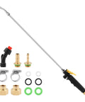 28 Inch Sprayer Wand With Universal Hose Fittings Brass Barbs For One Quarter Inch And Three Eighths Inch Hoses Stainless Steel Nozzle Shut Off Valve Clamps And Quick Connector Replacement