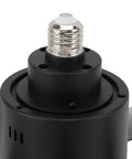 Fafeicy Ceiling Fan Lamp with Light, Dimmable 3 Color Temperatures Quiet, close-up of black light fixture socket.