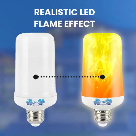 Flickering LED Flame Light Bulbs With Four Modes E26 Base Realistic Gas Lantern Glow For Halloween Decor Indoor Outdoor Vibe Lit Glow For Restaurants And Parties