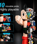 Astro Boy Mechanical Building Set With Clear Version Licensed Classic Anime Figure showing movable joints detail
