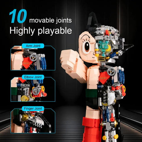 Astro Boy Mechanical Building Set With Clear Version Licensed Classic Anime Figure showing movable joints detail