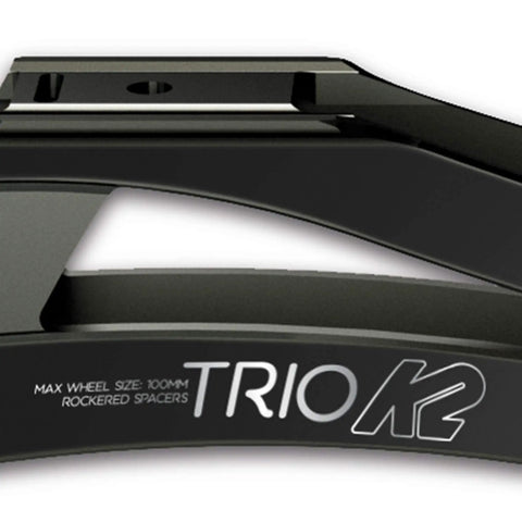 Trio 100 Frame Kit For Inline Skates With UFS Mounting And Rockerable Second Wheel, 6061 Aluminum Frame, Gray, close-up view