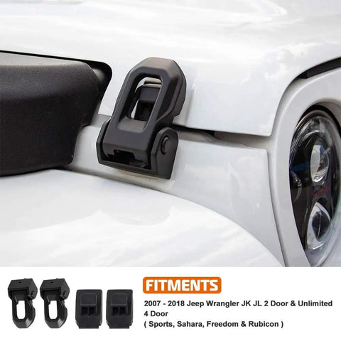 Locking Hood Catch Kit For Jeep Wrangler JK 2007 To 2018 Stainless Steel Hood Latch Set Beefed Up Durability Easy Install