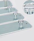 Close-up of magnetic mounting plates for 4 Piece LED Light Boards With 2 Dimmable Power Adapters for light box setup.
