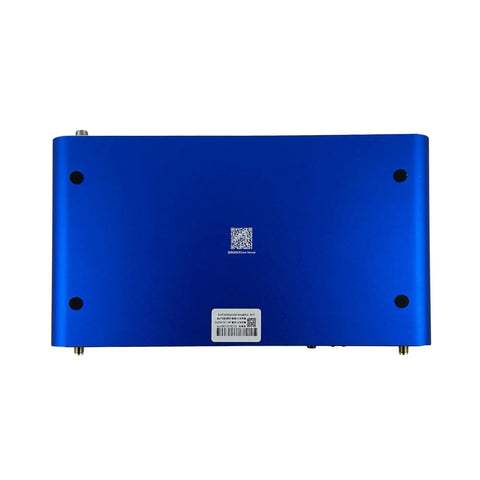 Top view of the Badass Heavy Duty 4K Cloud Network Media Player For Slick Digital Signage with blue finish.