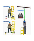 Insulated Handle Rescue Hook For Electric Work Anti Electrocution Safety Pulling Pole 4 Meters 13 Feet Yellow load test demonstration