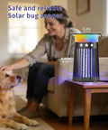 Solar Bug Zapper Portable Outdoor Waterproof Mosquito Killer Light Rechargeable Fruit Fly Trap Lamp 4200V Electric Gnat Traps